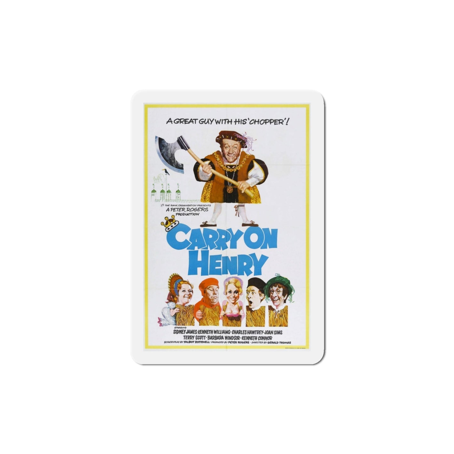 Carry on Henry 1971 Movie Poster Die-Cut Magnet-4 Inch-The Sticker Space
