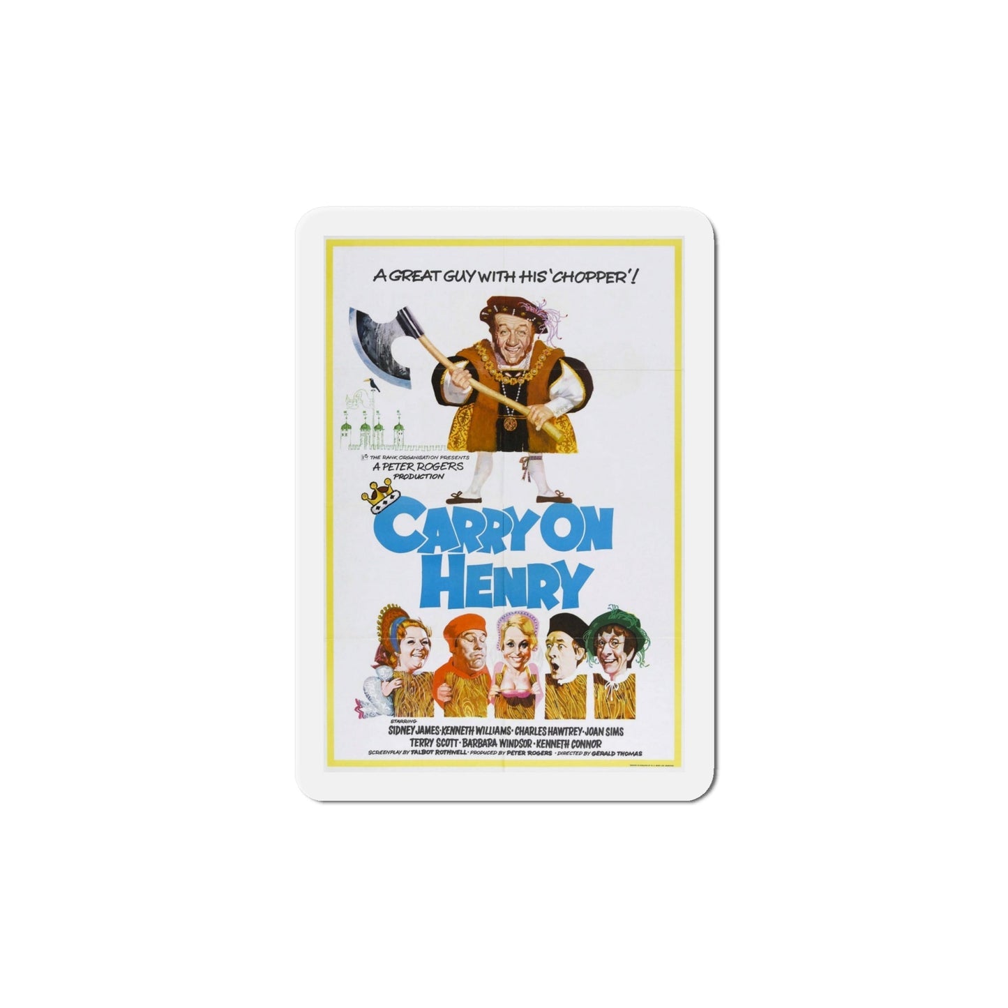 Carry on Henry 1971 Movie Poster Die-Cut Magnet-6 Inch-The Sticker Space