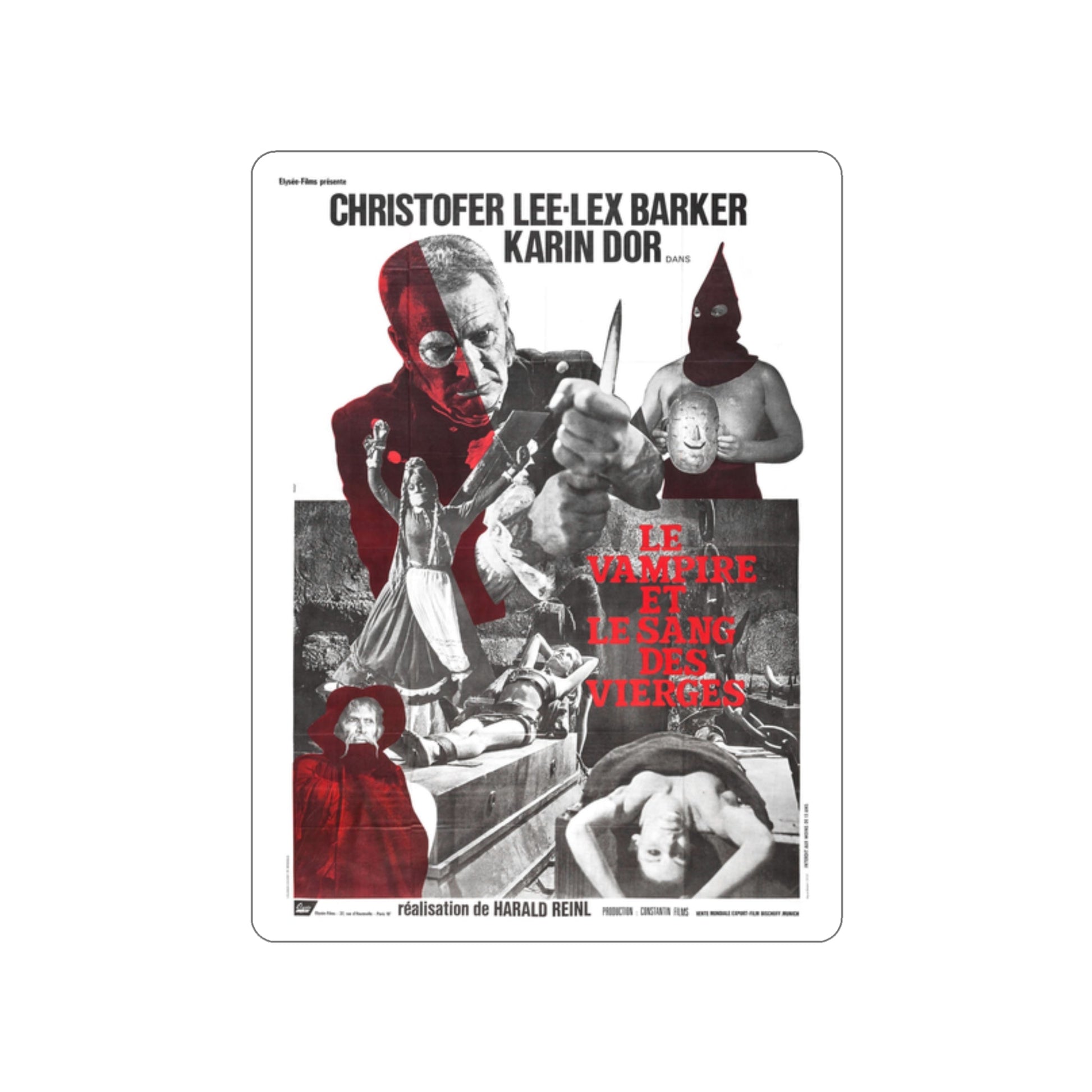 CASTLE OF THE WALKING DEAD (THE TORTURE CHAMBER OF DR SADISM, THE SNAKE PIT AND THE PENDULUM, BLOOD DEMON) 1967 Movie Poster STICKER Vinyl Die-Cut Decal-2 Inch-The Sticker Space