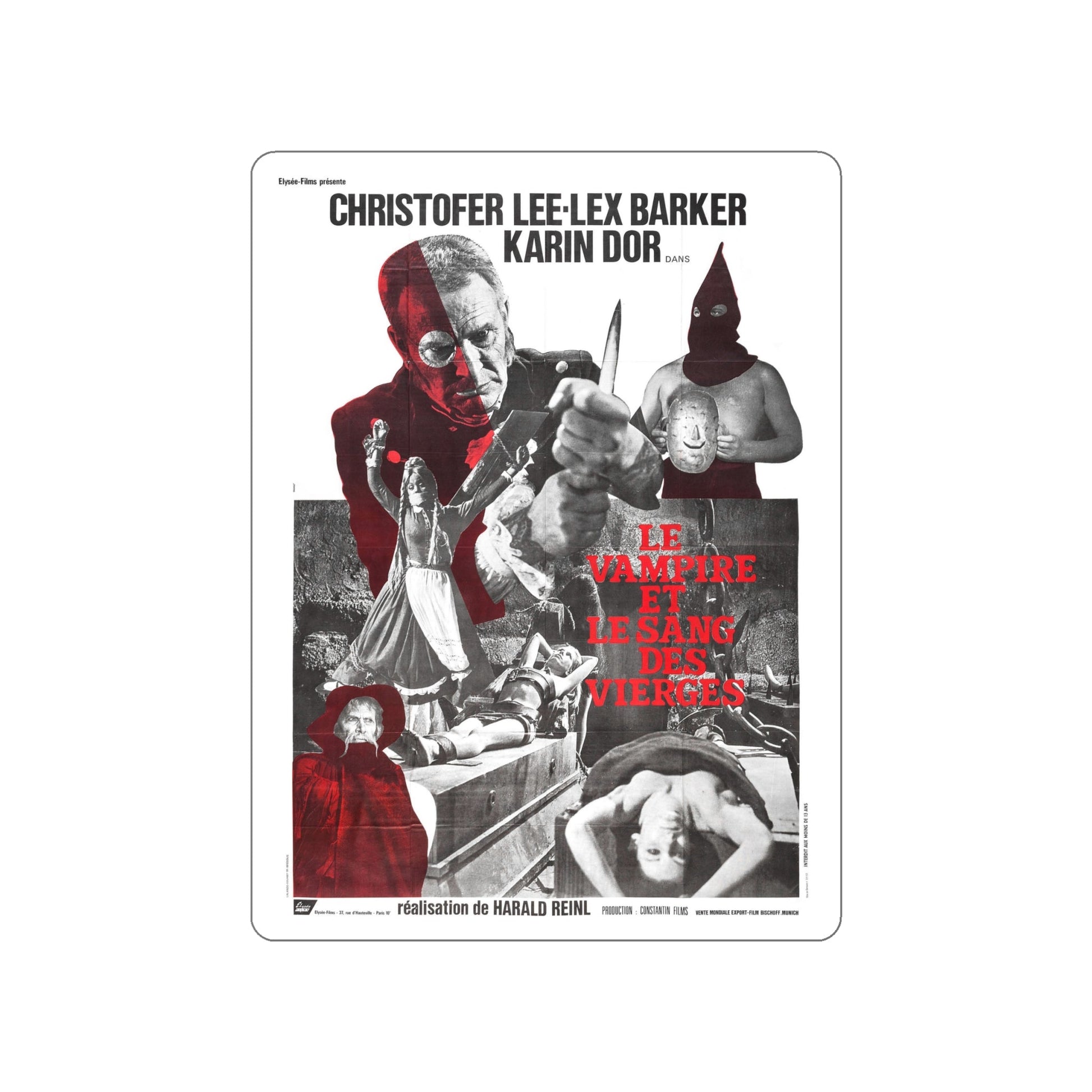 CASTLE OF THE WALKING DEAD (THE TORTURE CHAMBER OF DR SADISM, THE SNAKE PIT AND THE PENDULUM, BLOOD DEMON) 1967 Movie Poster STICKER Vinyl Die-Cut Decal-6 Inch-The Sticker Space