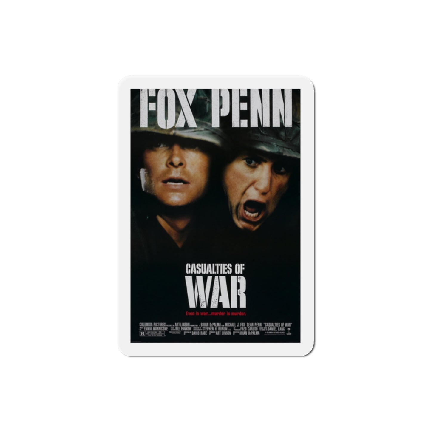 Casualties of War 1989 Movie Poster Die-Cut Magnet-2" x 2"-The Sticker Space