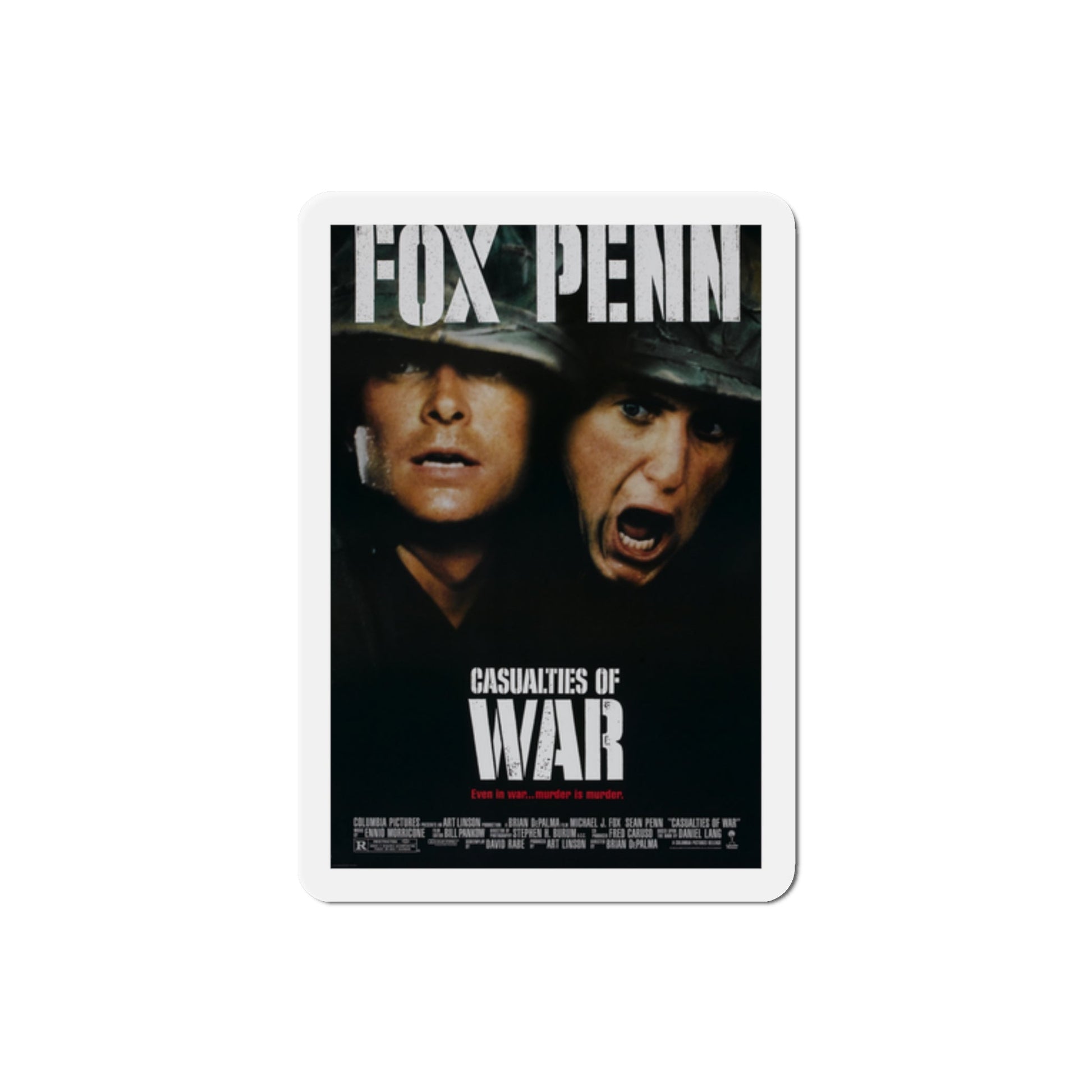 Casualties of War 1989 Movie Poster Die-Cut Magnet-2" x 2"-The Sticker Space