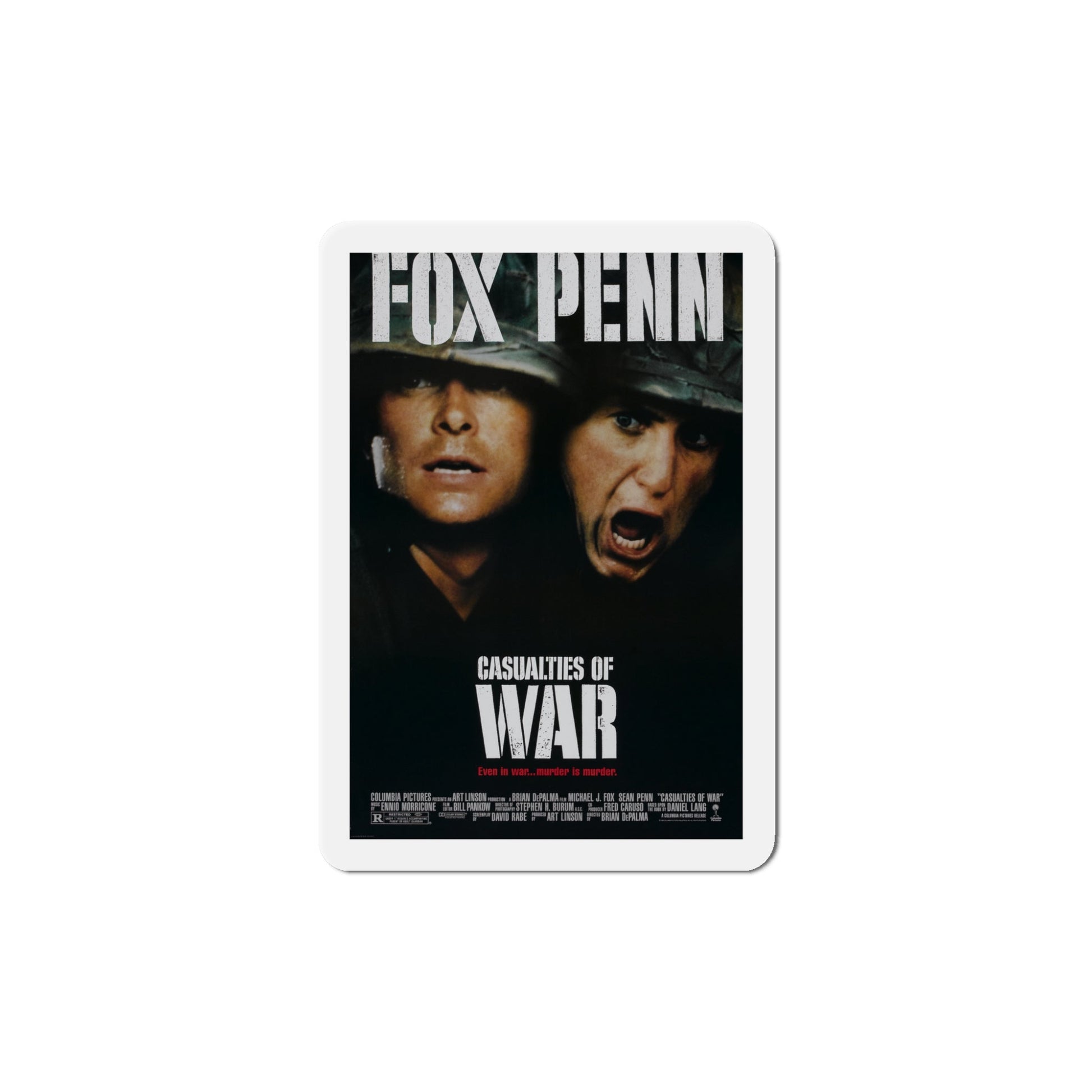 Casualties of War 1989 Movie Poster Die-Cut Magnet-5" x 5"-The Sticker Space
