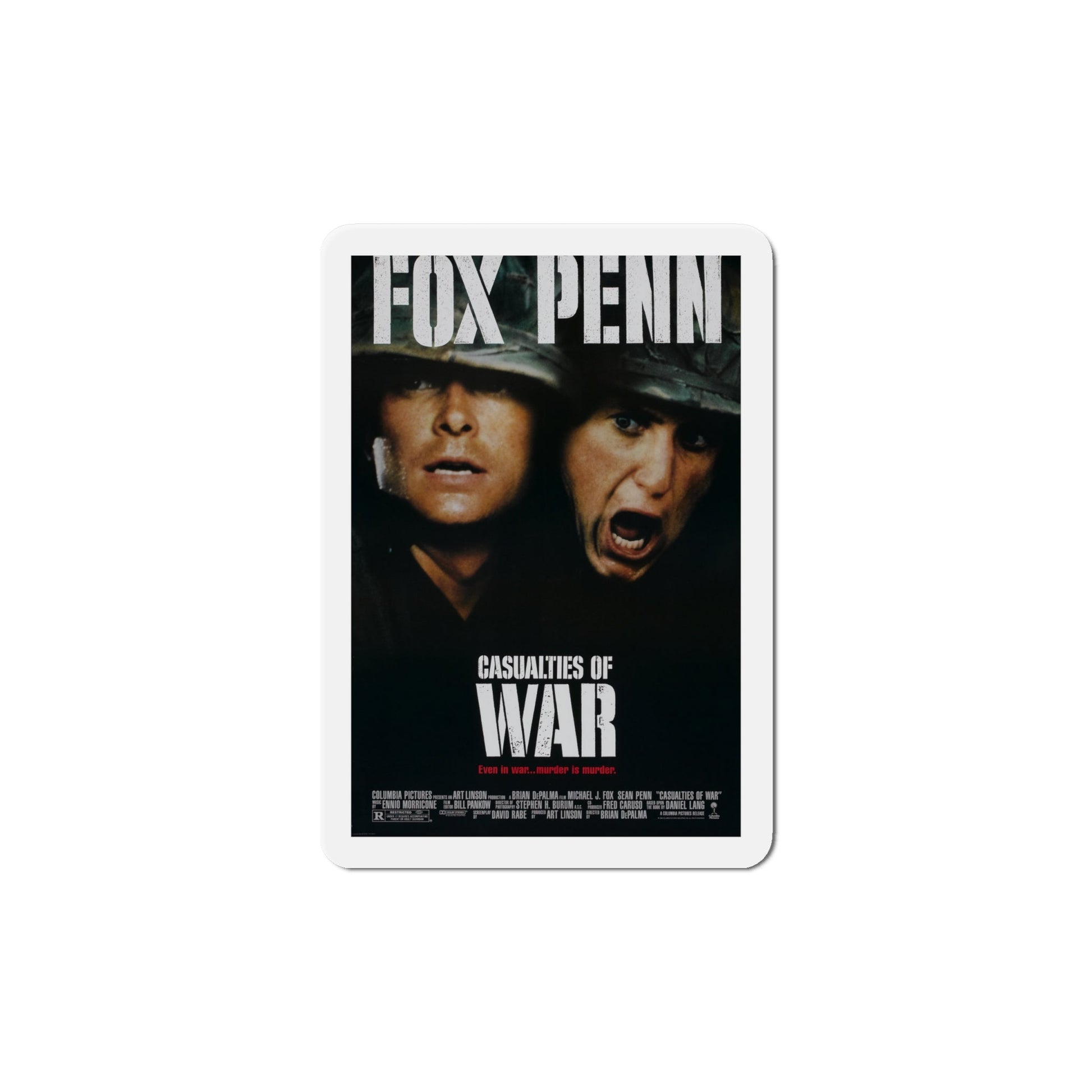 Casualties of War 1989 Movie Poster Die-Cut Magnet-6 × 6"-The Sticker Space