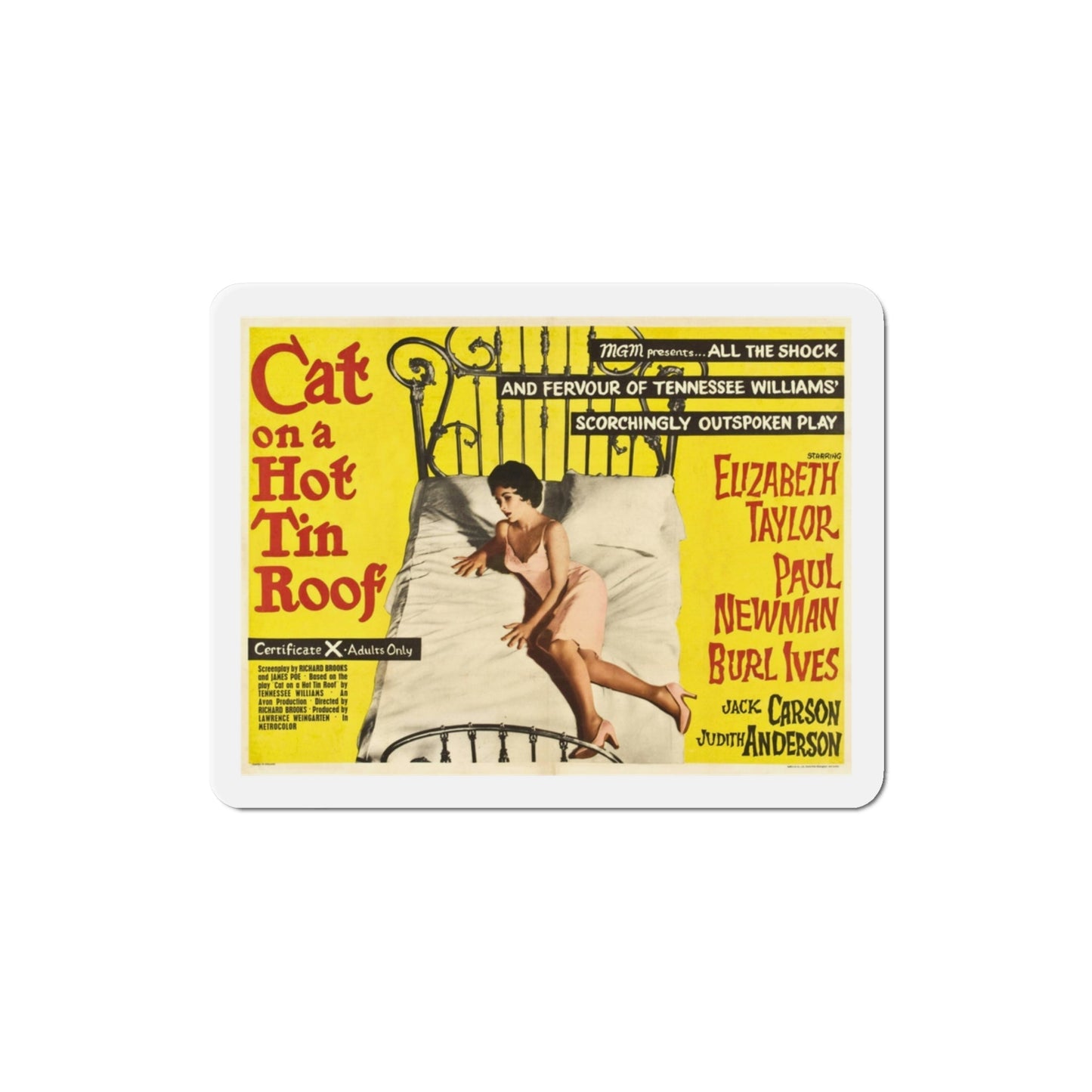Cat on a Hot Tin Roof 1958 v2 Movie Poster Die-Cut Magnet-3 Inch-The Sticker Space