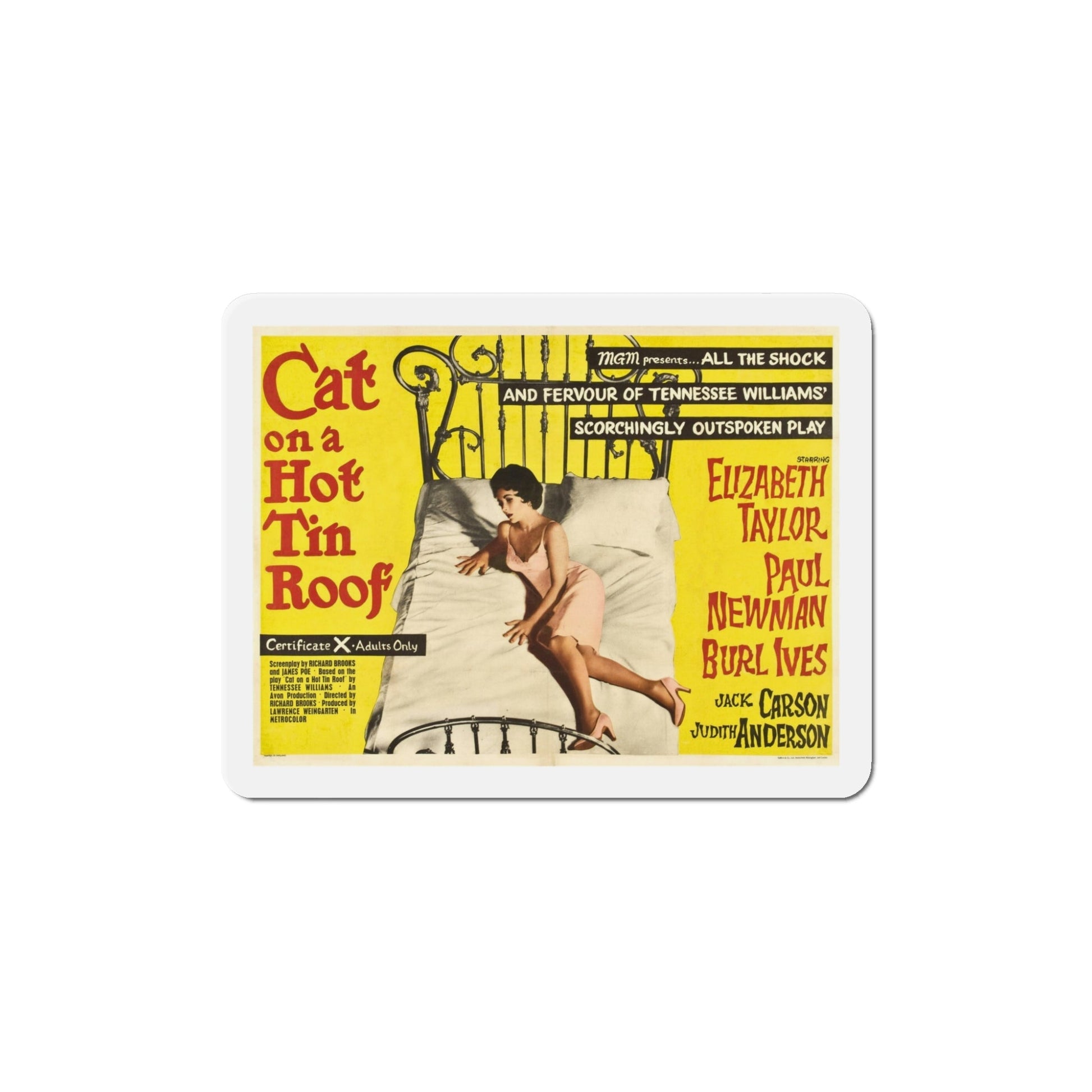 Cat on a Hot Tin Roof 1958 v2 Movie Poster Die-Cut Magnet-5 Inch-The Sticker Space