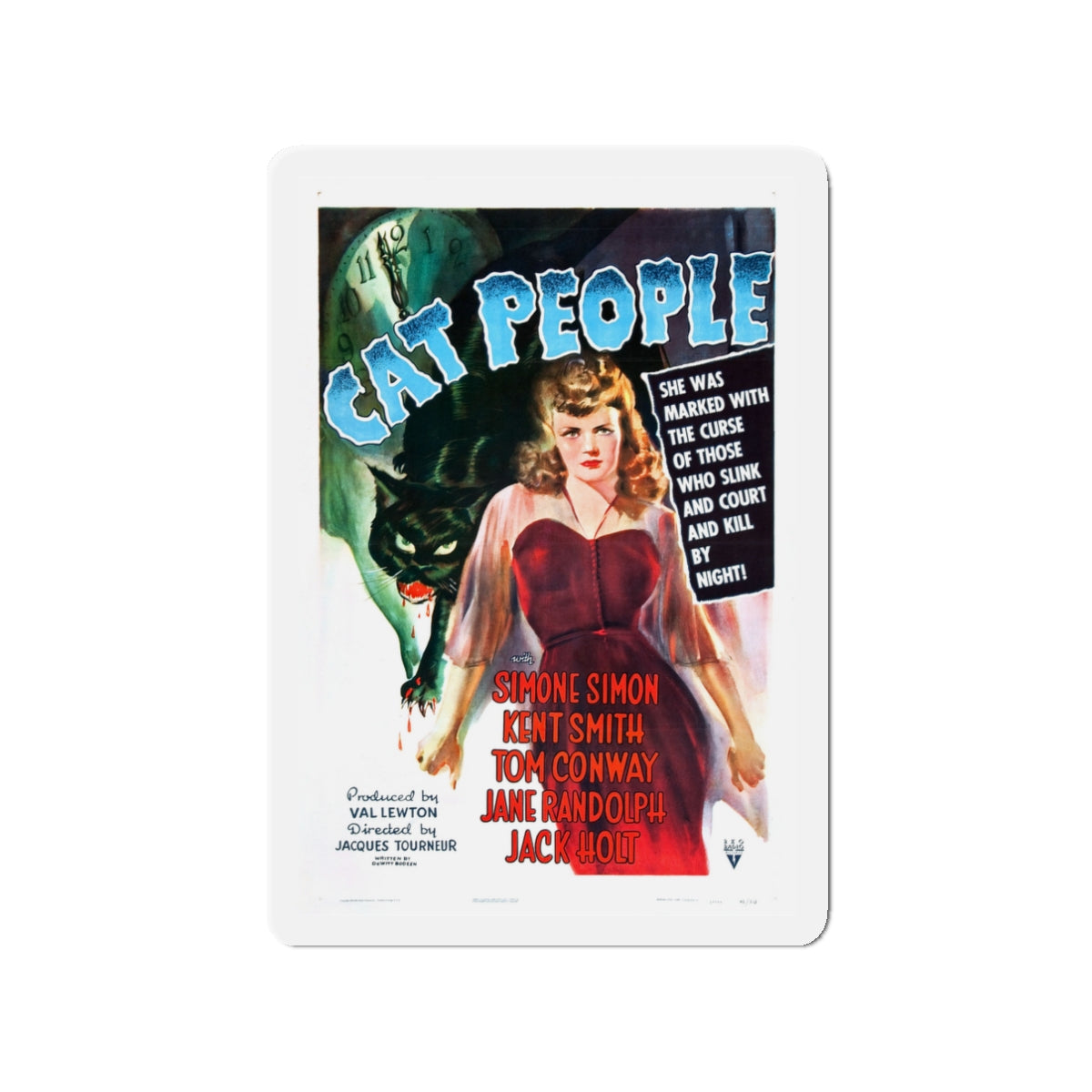 CAT PEOPLE (3) 1942 Movie Poster - Die-Cut Magnet-3" x 3"-The Sticker Space