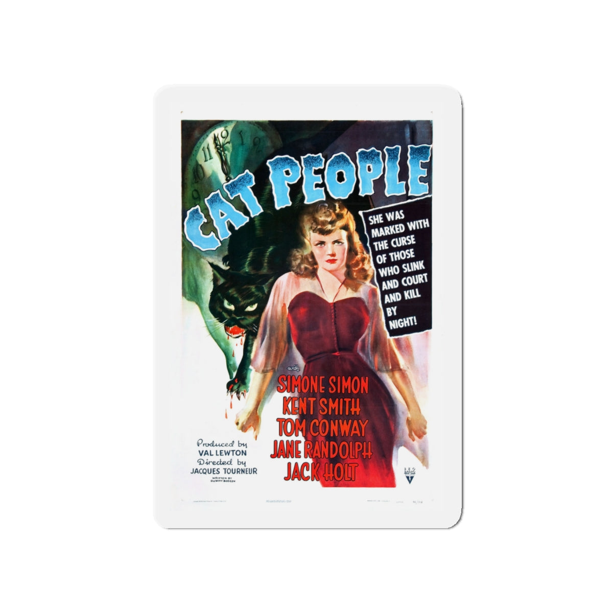 CAT PEOPLE (3) 1942 Movie Poster - Die-Cut Magnet-4" x 4"-The Sticker Space
