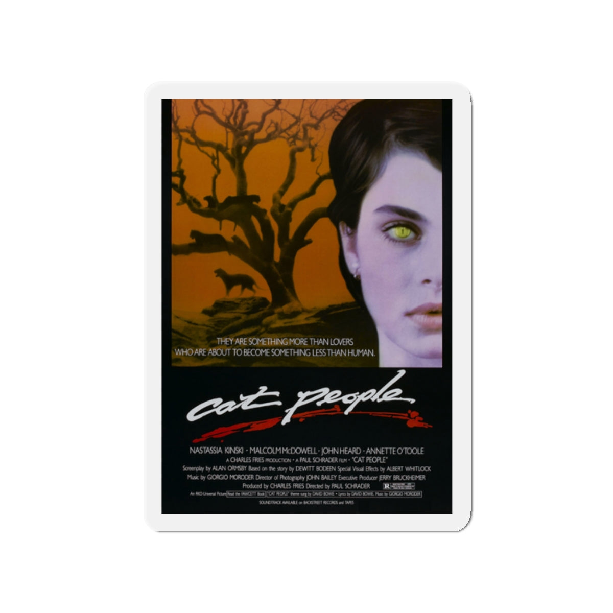 CAT PEOPLE (REMAKE) 1942 Movie Poster - Die-Cut Magnet-2" x 2"-The Sticker Space