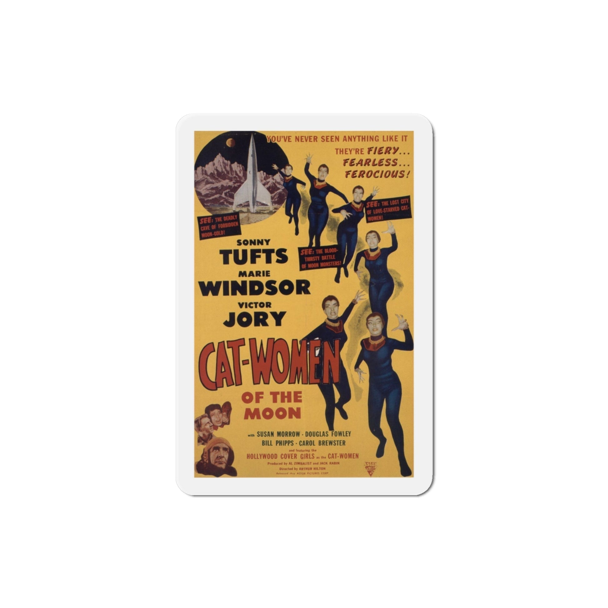 Cat Women of the Moon 1953 Movie Poster Die-Cut Magnet-3 Inch-The Sticker Space