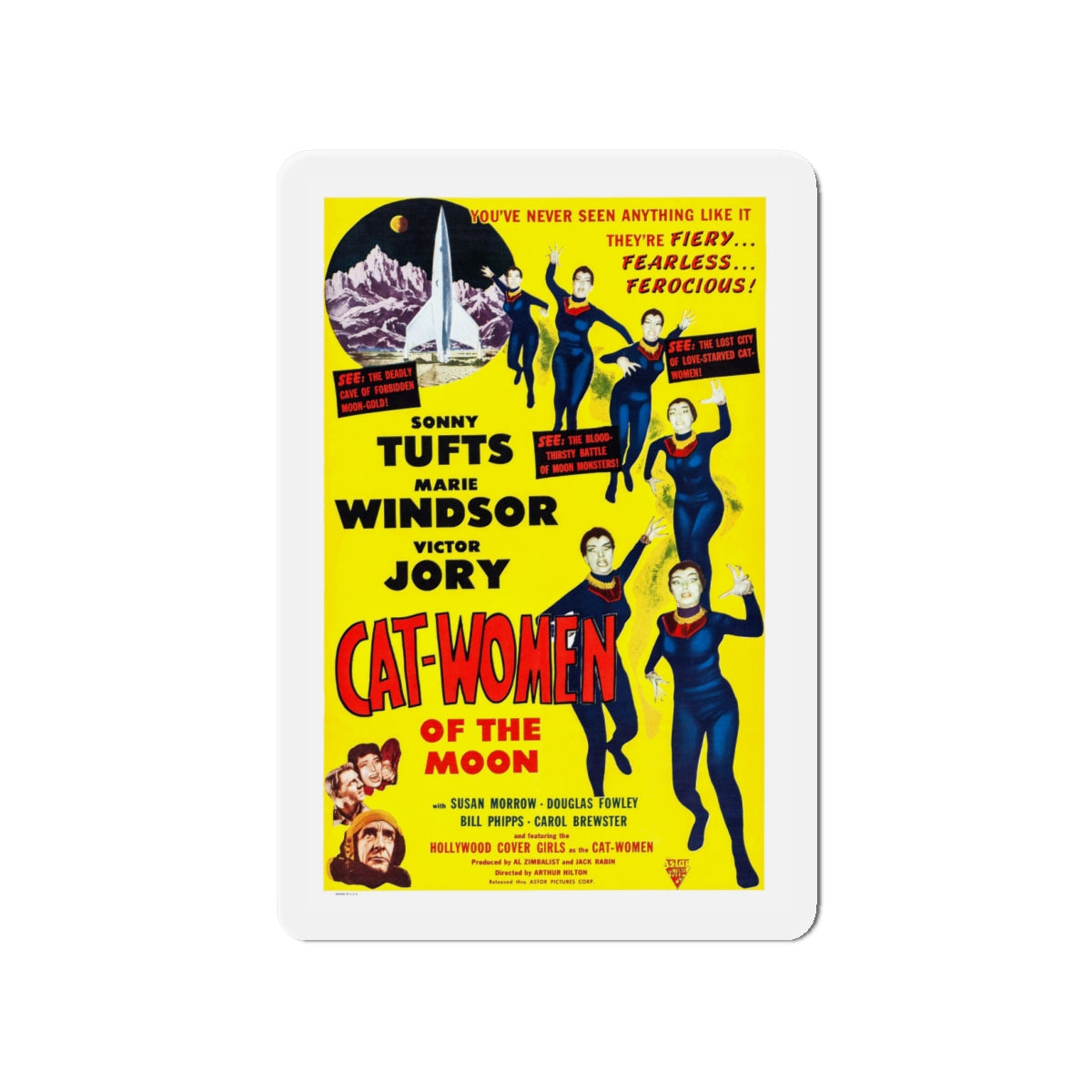 CAT-WOMEN OF THE MOON 1953 Movie Poster - Die-Cut Magnet-4" x 4"-The Sticker Space