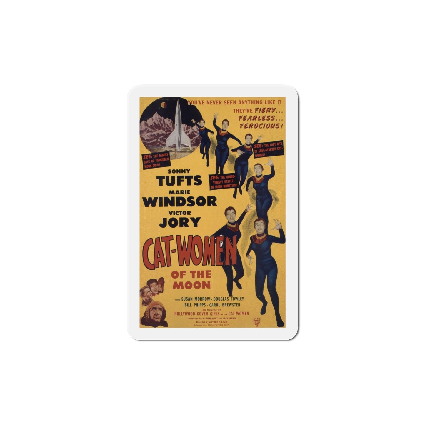 Cat Women of the Moon 1953 Movie Poster Die-Cut Magnet-6 Inch-The Sticker Space