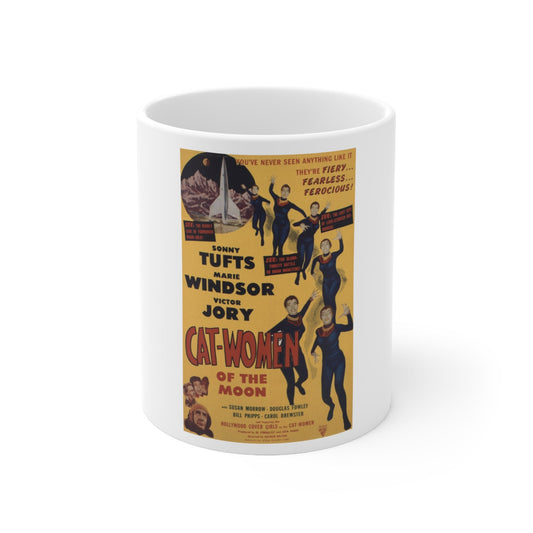 Cat Women of the Moon 1953 Movie Poster - White Coffee Cup 11oz-11oz-The Sticker Space
