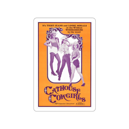 CATHOUSE COWGIRLS (BLAZING STEWARDESSES) 1975 Movie Poster STICKER Vinyl Die-Cut Decal-2 Inch-The Sticker Space