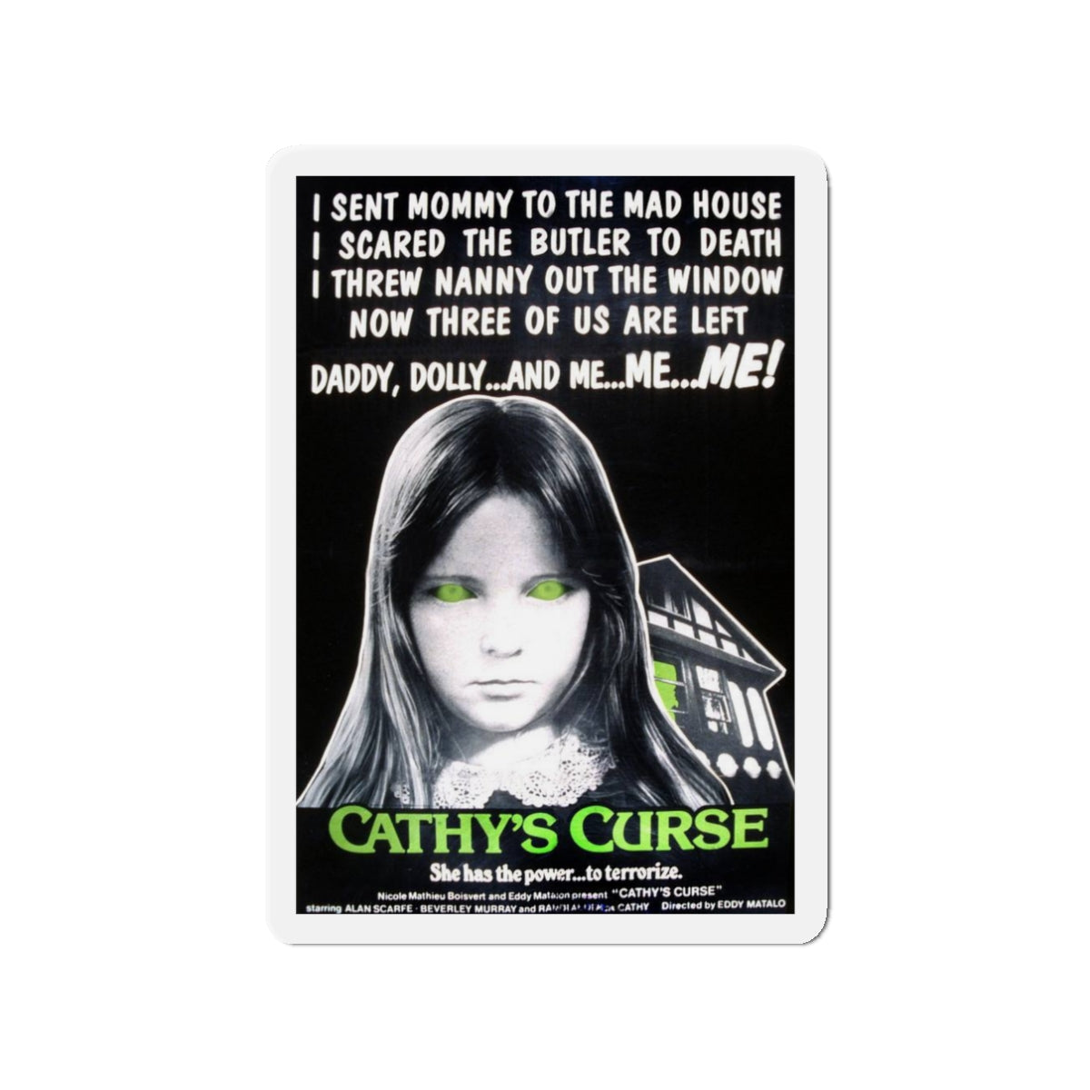 CATHY'S CURSE 1977 Movie Poster - Die-Cut Magnet-3" x 3"-The Sticker Space