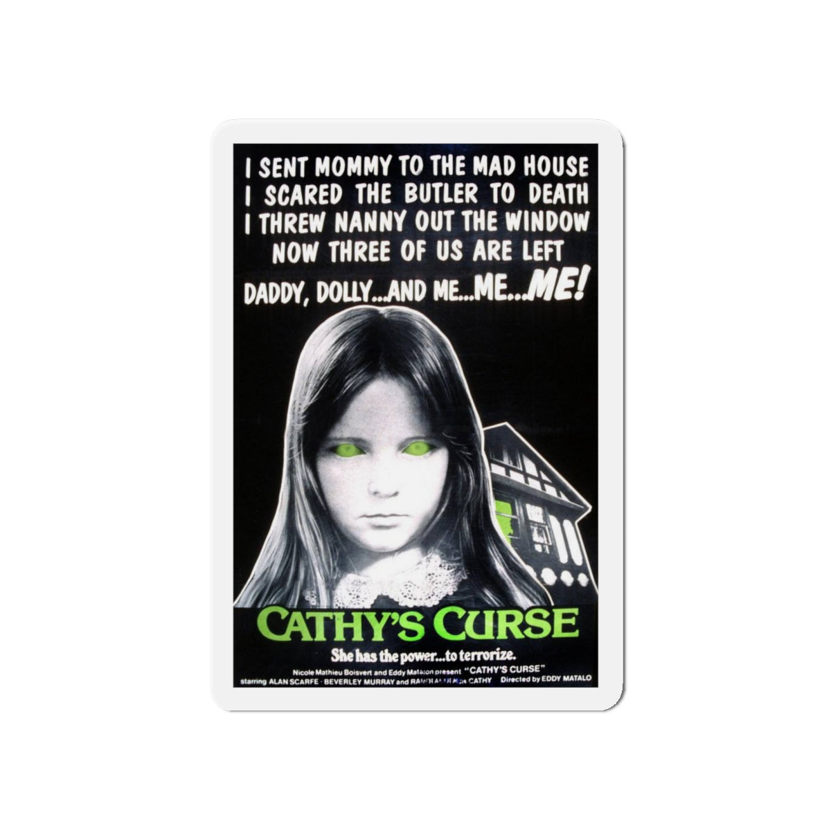 CATHY'S CURSE 1977 Movie Poster - Die-Cut Magnet-5" x 5"-The Sticker Space