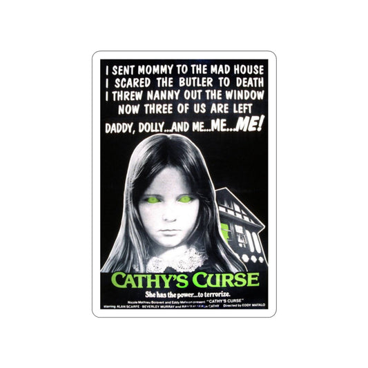 CATHY'S CURSE 1977 Movie Poster STICKER Vinyl Die-Cut Decal-2 Inch-The Sticker Space