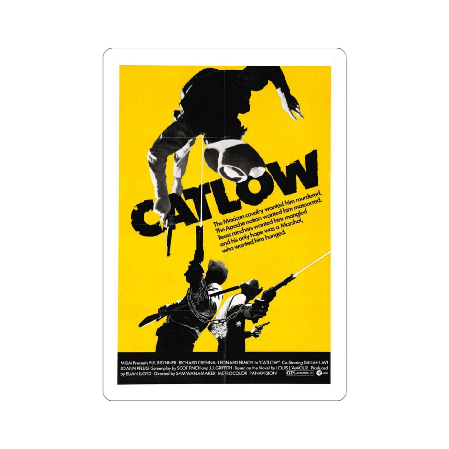 Catlow 1971 Movie Poster STICKER Vinyl Die-Cut Decal-3 Inch-The Sticker Space
