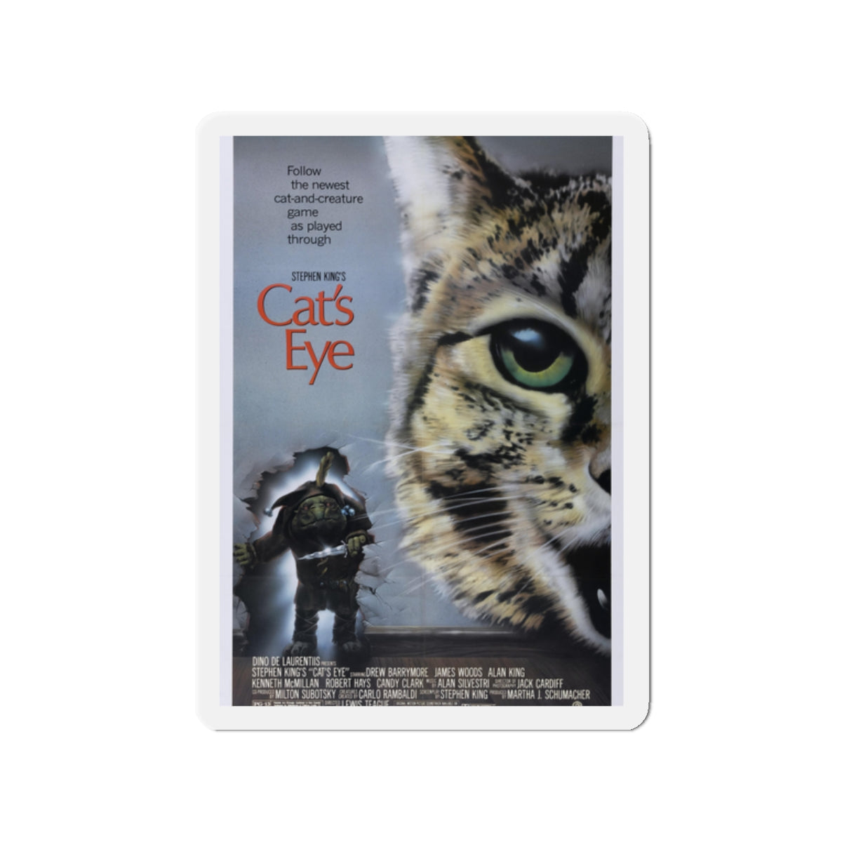 CAT'S EYE 1985 Movie Poster - Die-Cut Magnet-2" x 2"-The Sticker Space