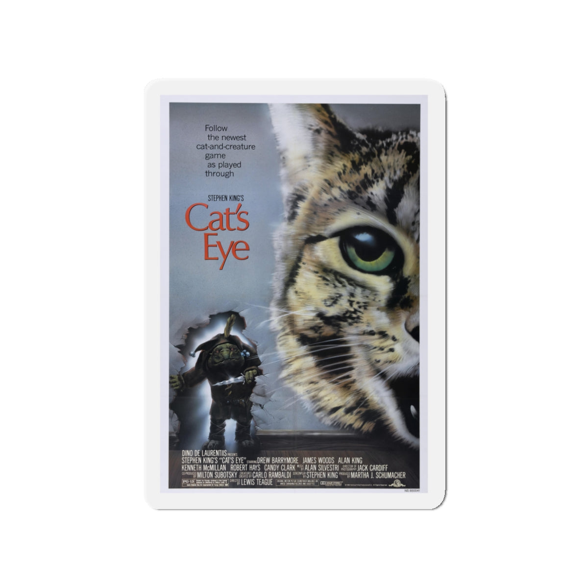 CAT'S EYE 1985 Movie Poster - Die-Cut Magnet-3" x 3"-The Sticker Space