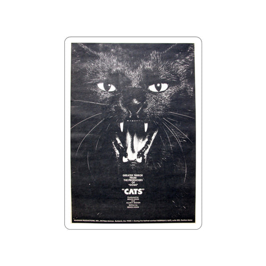 CATS (NEVER PRODUCED) 1977 Movie Poster STICKER Vinyl Die-Cut Decal-2 Inch-The Sticker Space