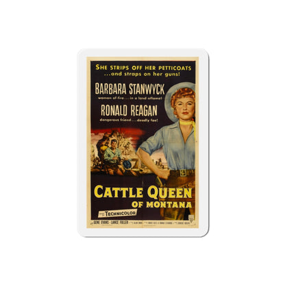 Cattle Queen of Montana 1954 Movie Poster Die-Cut Magnet-2 Inch-The Sticker Space