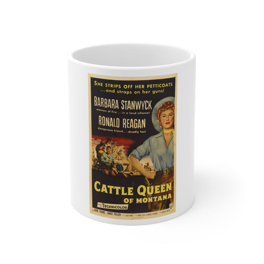 Cattle Queen of Montana 1954 Movie Poster - White Coffee Cup 11oz-11oz-The Sticker Space
