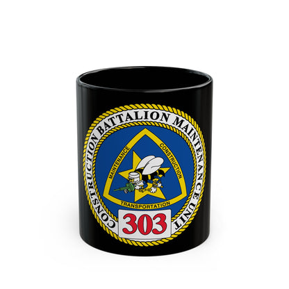 CBMU 303 (U.S. Navy) Black Coffee Mug-11oz-The Sticker Space