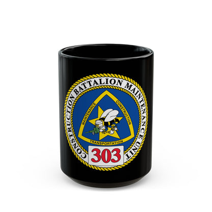CBMU 303 (U.S. Navy) Black Coffee Mug-15oz-The Sticker Space