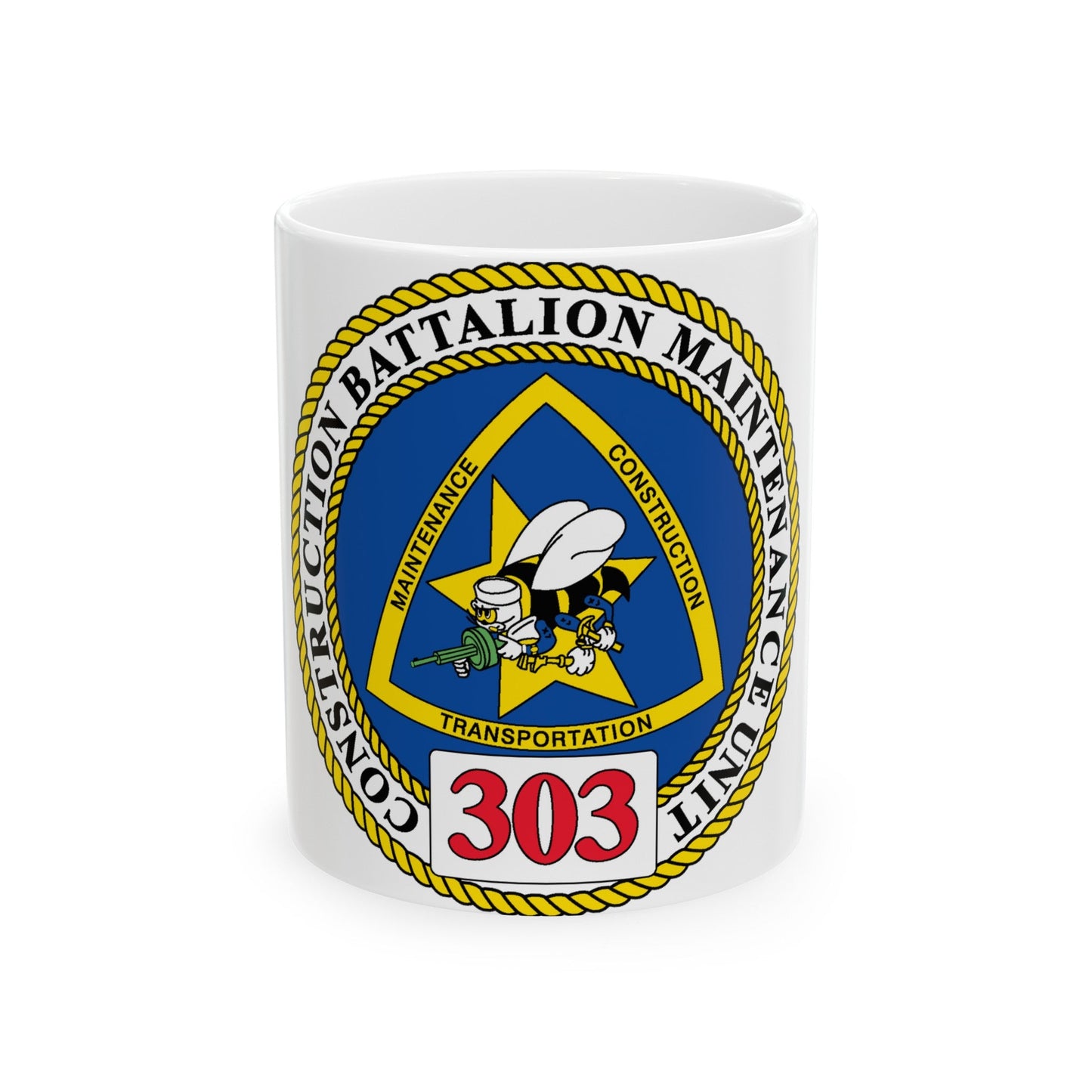 CBMU 303 (U.S. Navy) White Coffee Mug-11oz-The Sticker Space