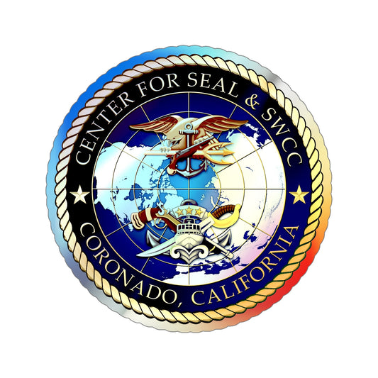 Center for SEAL and SWCC (U.S. Navy) Holographic STICKER Die-Cut Vinyl Decal-6 Inch-The Sticker Space