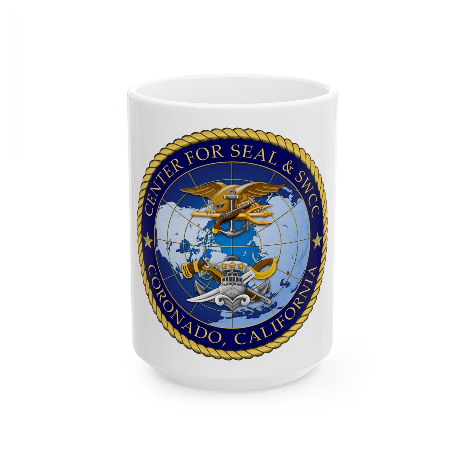 Center for SEAL and SWCC (U.S. Navy) White Coffee Mug-15oz-The Sticker Space