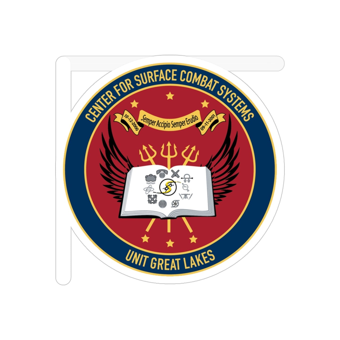 Center For Service Combat Systems Unit Great Lakes (U.S. Navy) Transparent STICKER Die-Cut Vinyl Decal-4 Inch-The Sticker Space