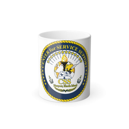 Center for Service Support Newport RI (U.S. Navy) Color Changing Mug 11oz-11oz-The Sticker Space