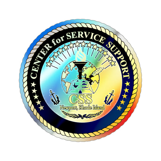 Center for Service Support Newport RI (U.S. Navy) Holographic STICKER Die-Cut Vinyl Decal-6 Inch-The Sticker Space