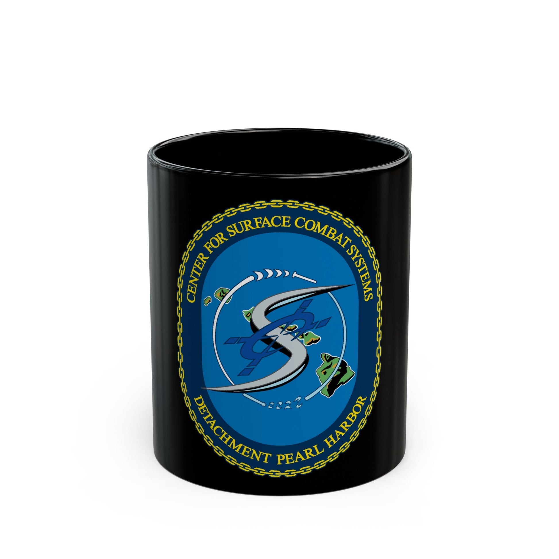 Center for Surface Combat System Det Pearl Harbor (U.S. Navy) Black Coffee Mug-11oz-The Sticker Space