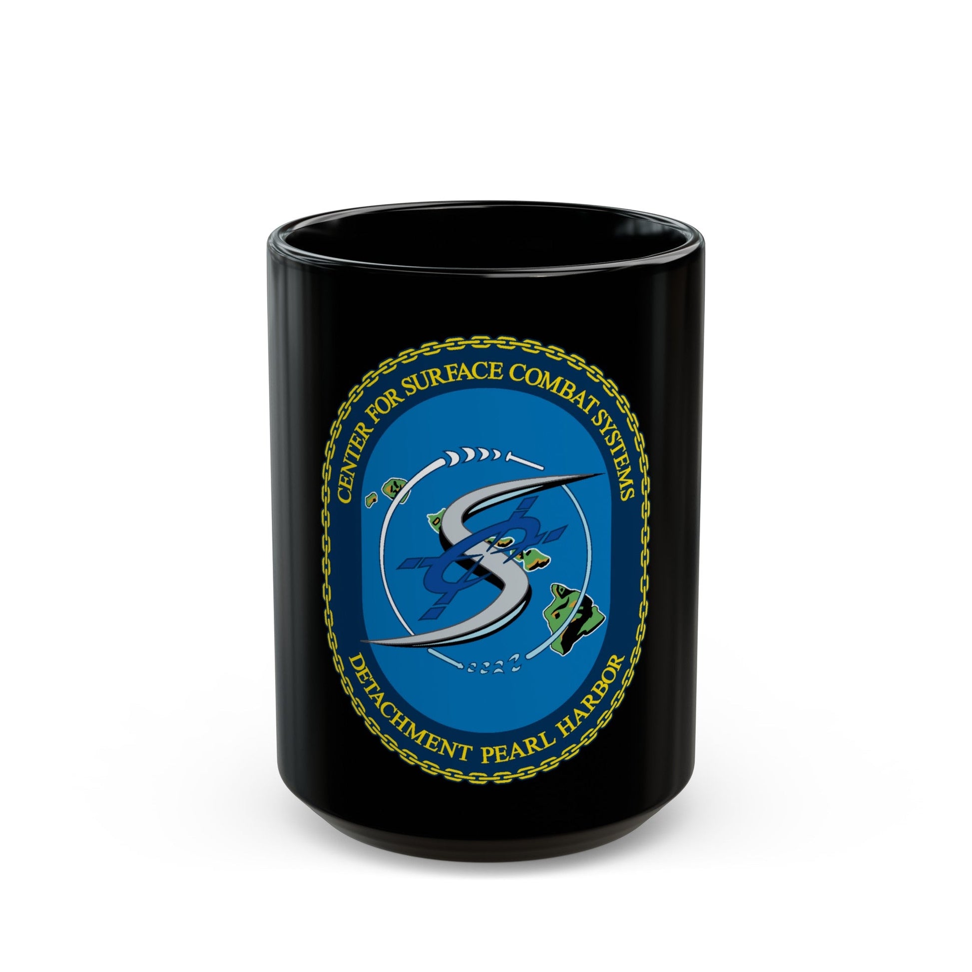 Center for Surface Combat System Det Pearl Harbor (U.S. Navy) Black Coffee Mug-15oz-The Sticker Space