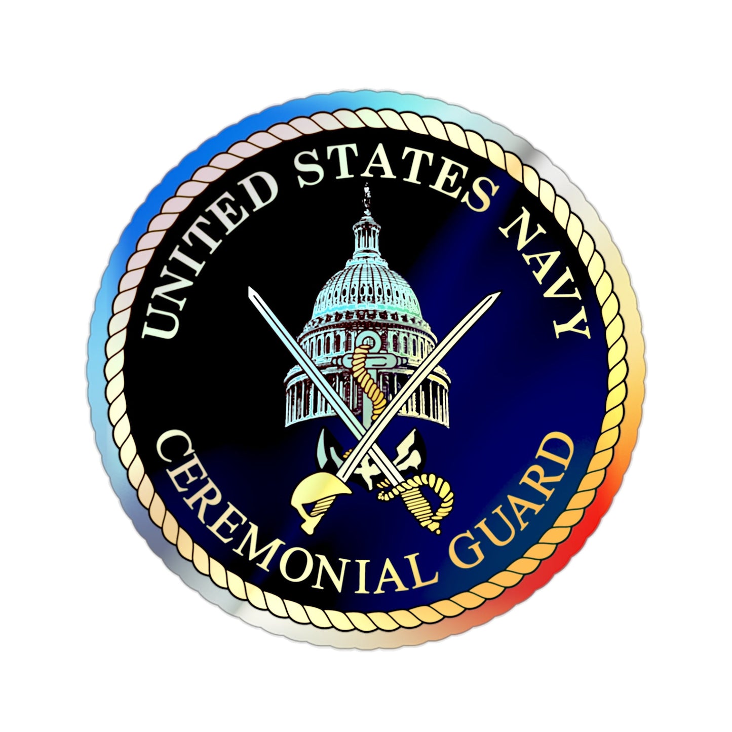 Ceremonial Guard (U.S. Navy) Holographic STICKER Die-Cut Vinyl Decal-2 Inch-The Sticker Space