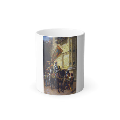 Cesare Auguste Detti (1847-1914) To the Joust - 1888 - Color Changing Mug 11oz-11oz-The Sticker Space