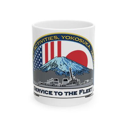 CFAY Fleet Activities Yokosuka Glass (U.S. Navy) White Coffee Mug-11oz-The Sticker Space
