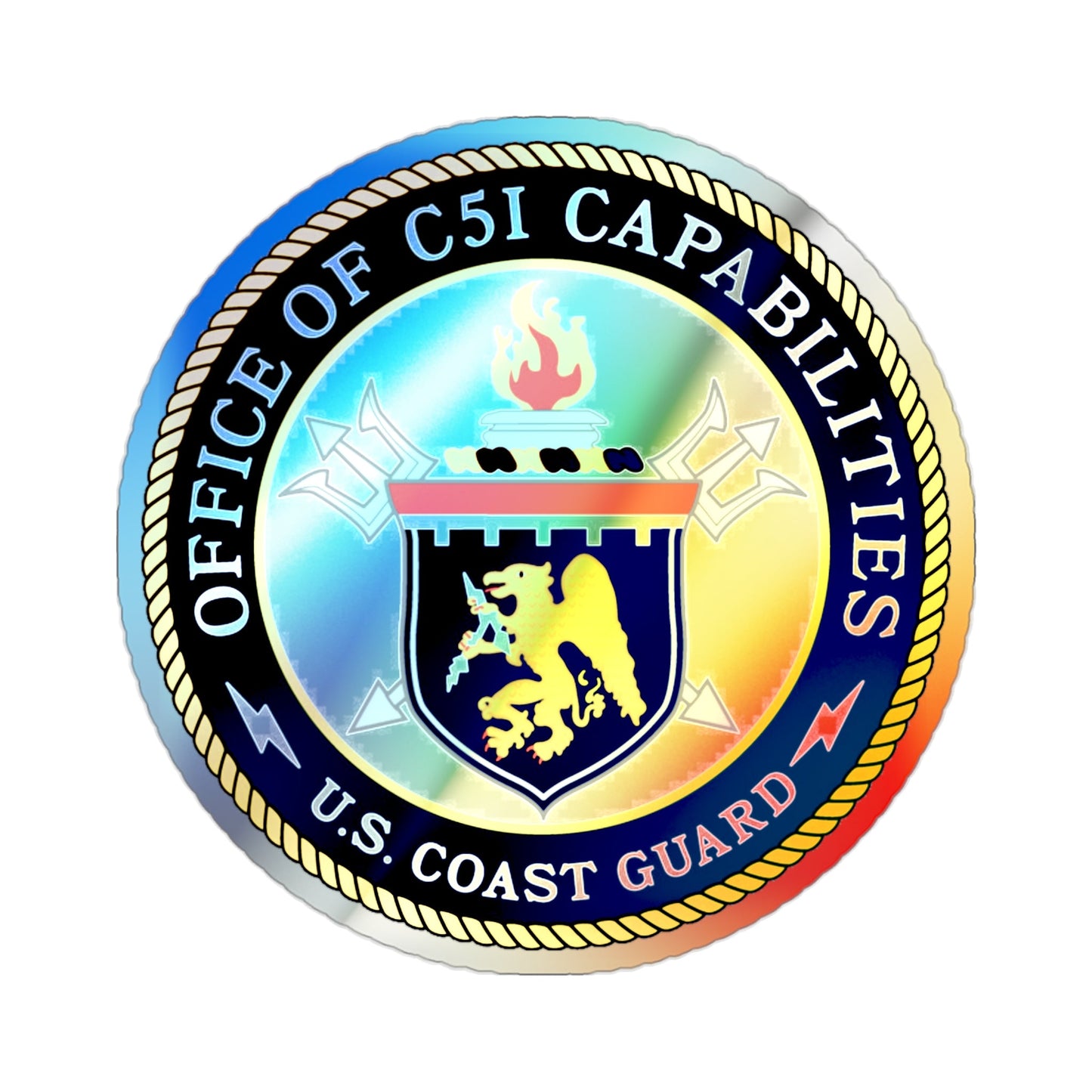 CG 761 Office of C5I Capabilities (U.S. Coast Guard) Holographic STICKER Die-Cut Vinyl Decal-2 Inch-The Sticker Space