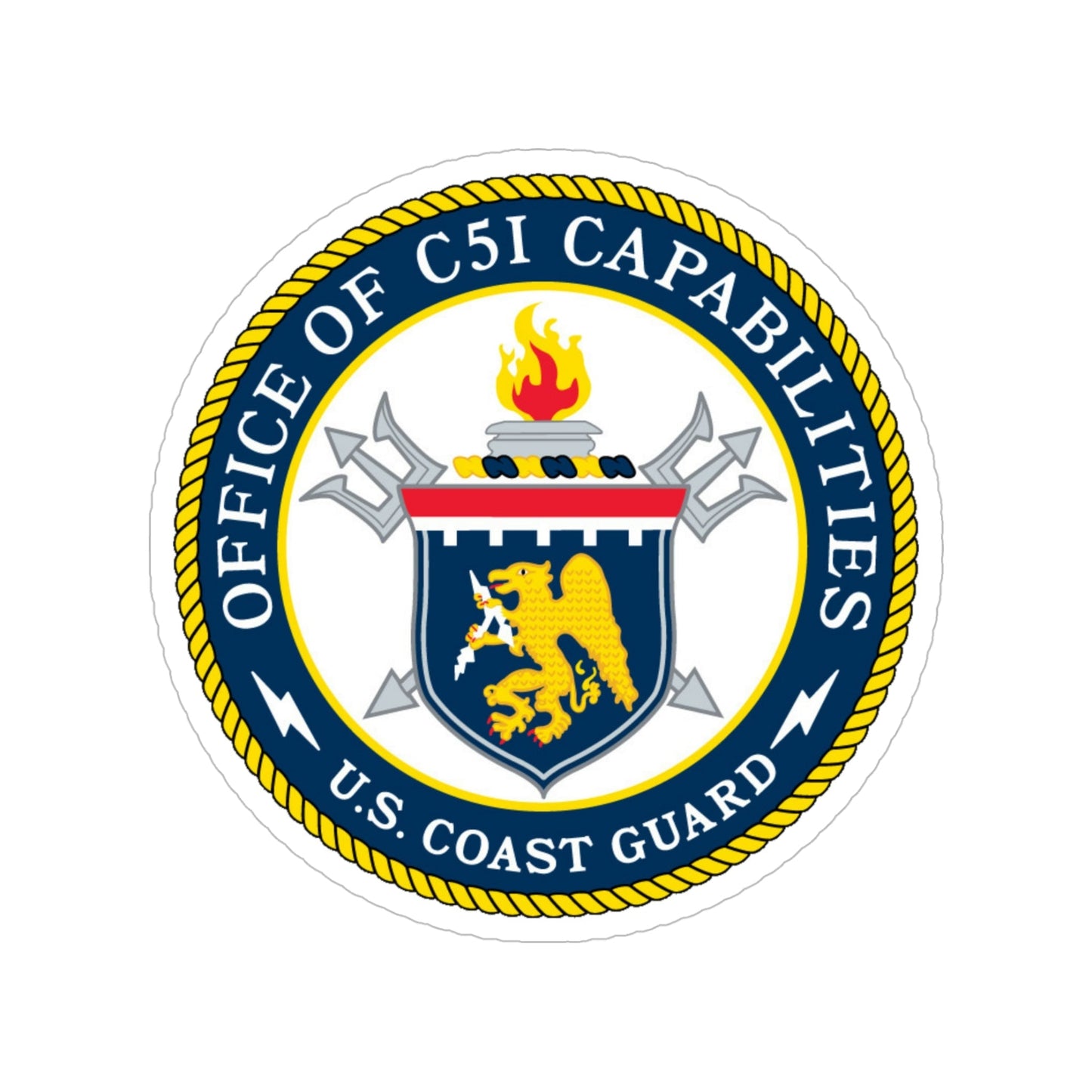 CG 761 Office of C5I Capabilities (U.S. Coast Guard) Transparent STICKER Die-Cut Vinyl Decal-5 Inch-The Sticker Space