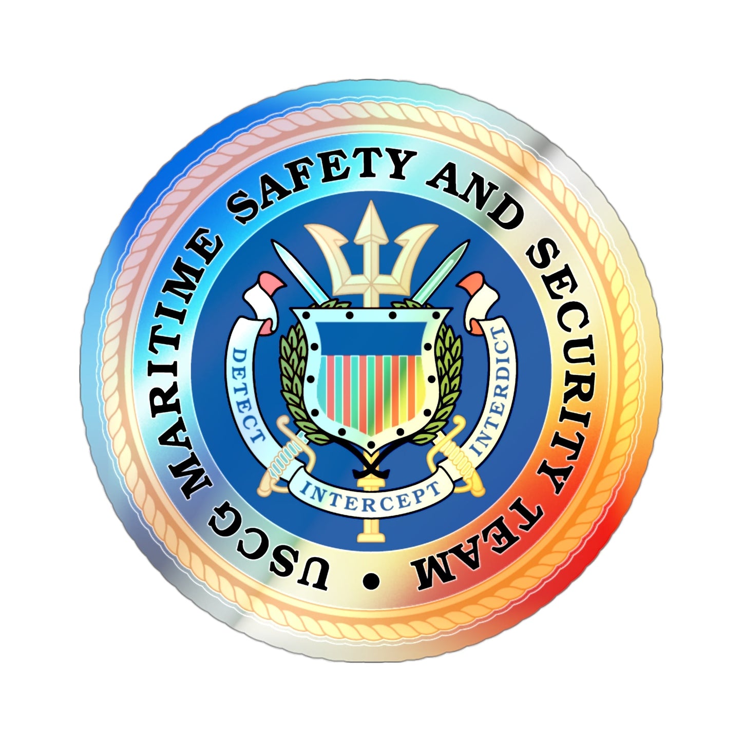CG Maritime Safety & Security Team (U.S. Coast Guard) Holographic STICKER Die-Cut Vinyl Decal-3 Inch-The Sticker Space