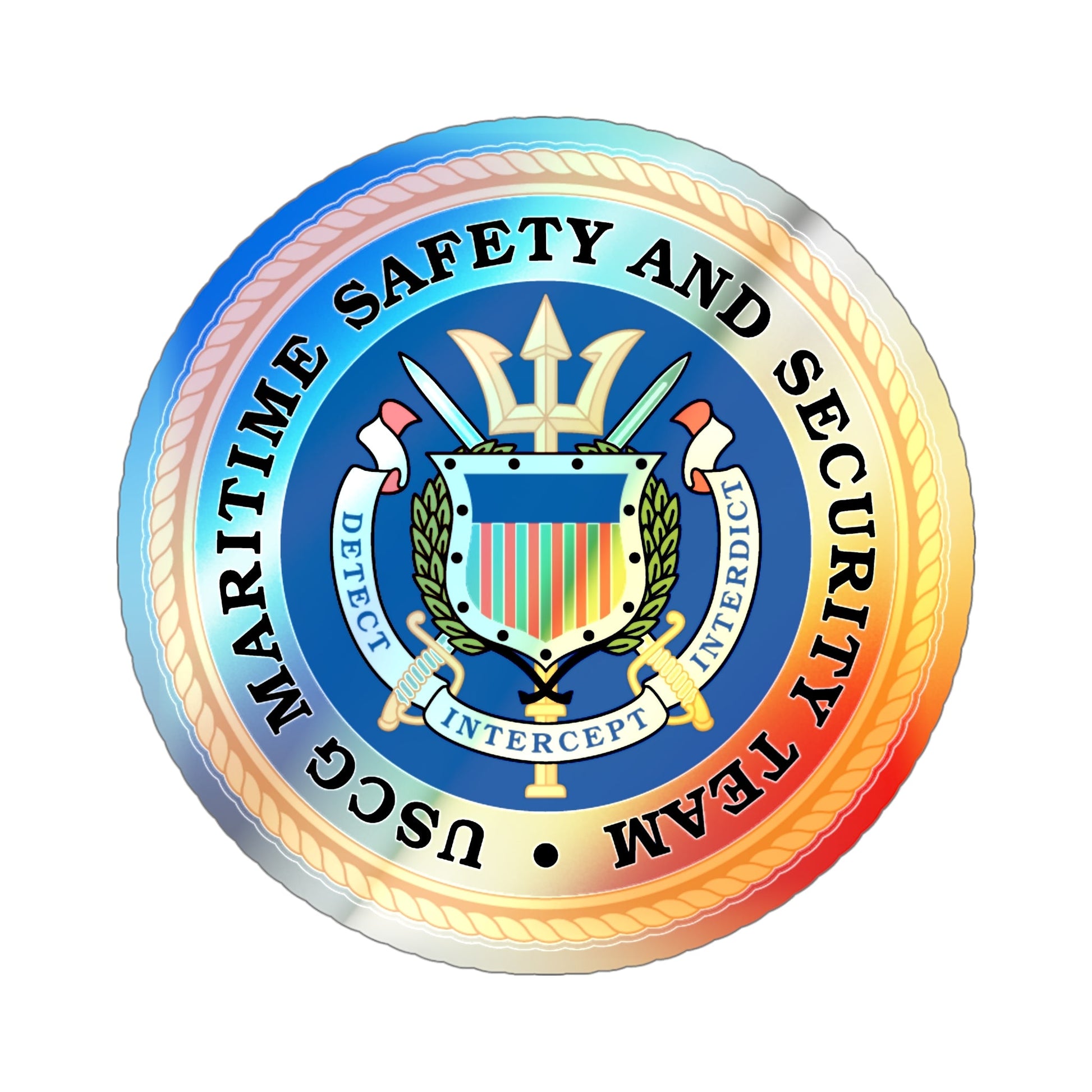 CG Maritime Safety & Security Team (U.S. Coast Guard) Holographic STICKER Die-Cut Vinyl Decal-5 Inch-The Sticker Space