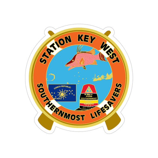 CG Station Key West (U.S. Coast Guard) Transparent STICKER Die-Cut Vinyl Decal-6 Inch-The Sticker Space