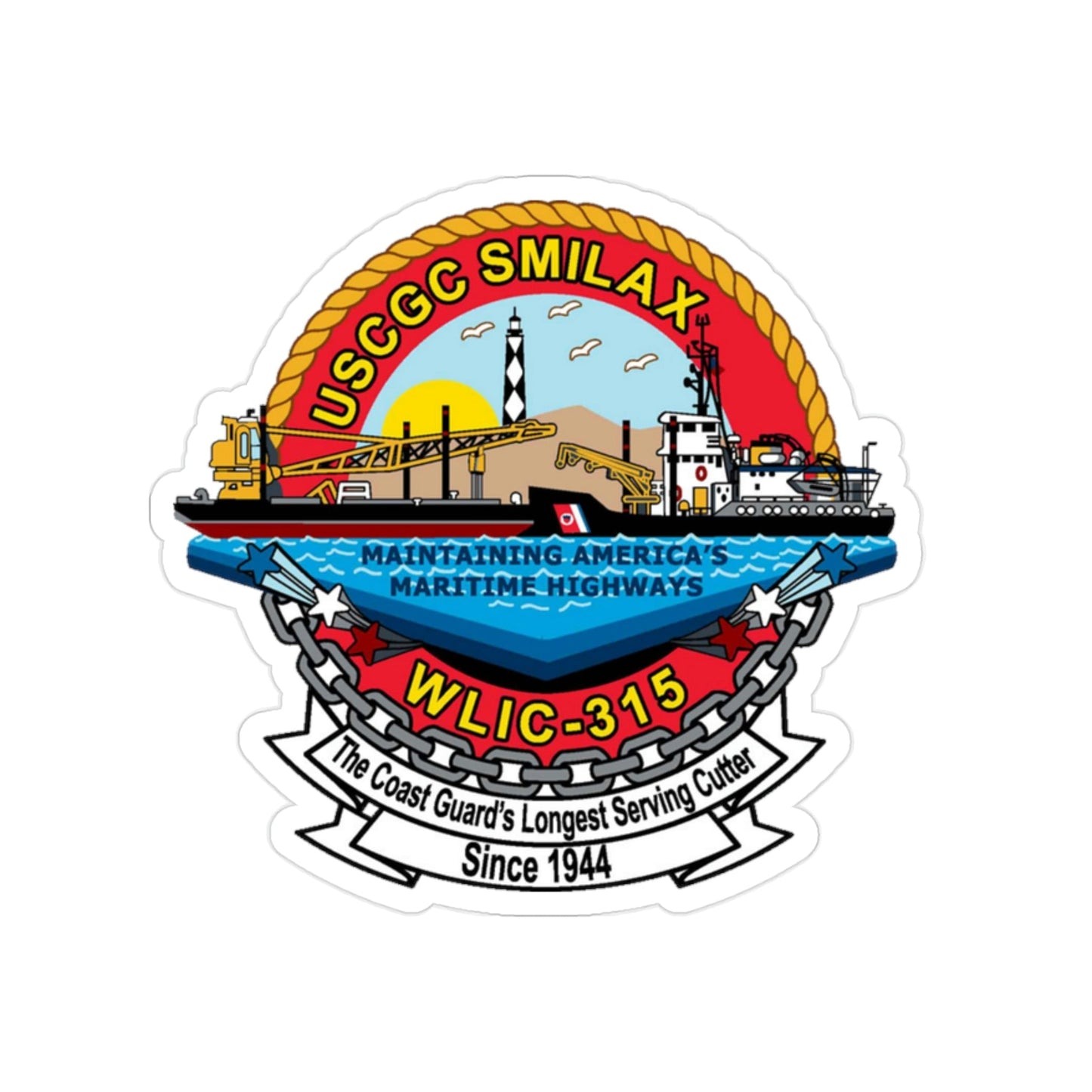 CGC Smilax WLIC 315 (U.S. Coast Guard) Transparent STICKER Die-Cut Vinyl Decal-2 Inch-The Sticker Space