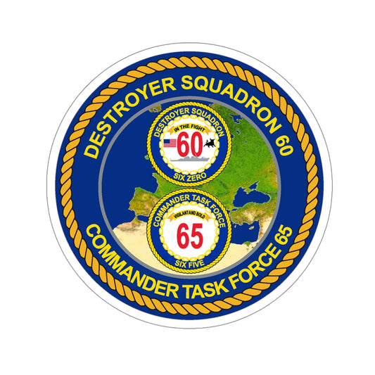 CGLO DESRON 60 CTF 65 Destroyer Squadron 60 and Command Task Force 65 Rota Spain (U.S. Navy) STICKER Vinyl Die-Cut Decal-6 Inch-The Sticker Space