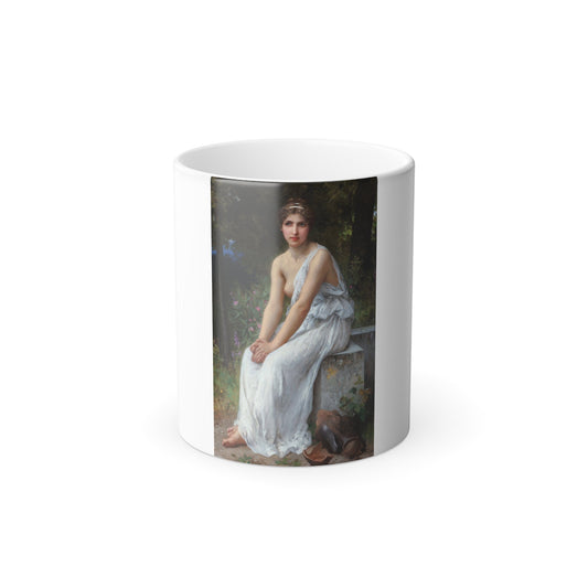 Charles Amable Lenoir (1861-1903) Beauty in a Garden - Oil on Canvas 1903 - Color Changing Mug 11oz-11oz-The Sticker Space