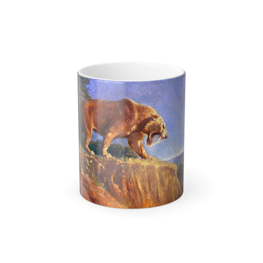 Charles Robert Knight (1874-1953) smilodon - Color Changing Mug 11oz-11oz-The Sticker Space