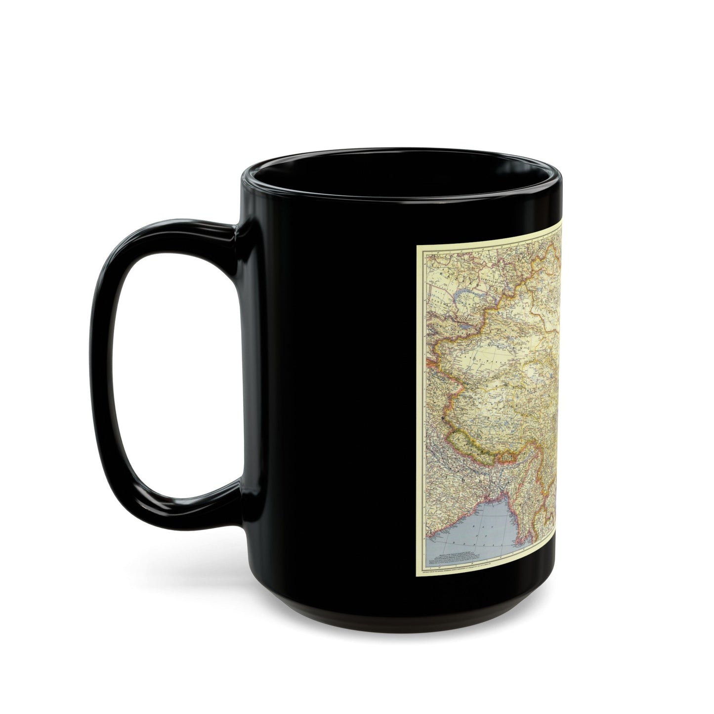 China (1945) (Map) Black Coffee Mug-The Sticker Space